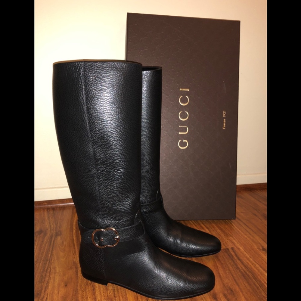 GUCCI Black Leather Tall Boots